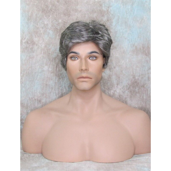 JAY | Charcoal Gray Short Thick Full Men's Wig Wigs 