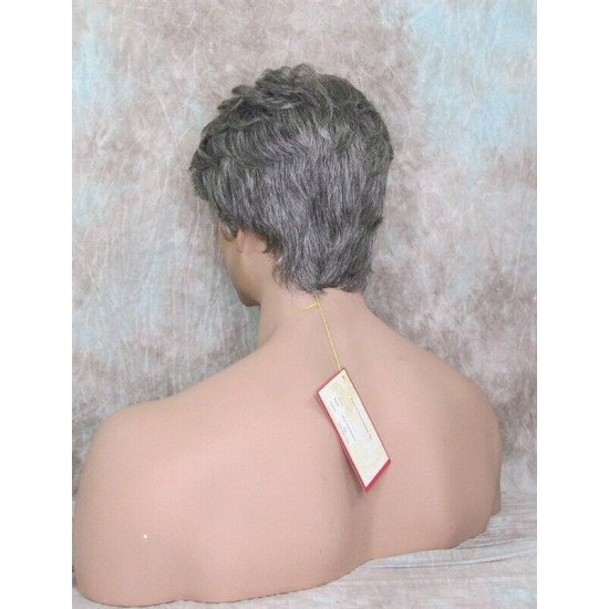 JAY | Charcoal Gray Short Thick Full Men's Wig Wigs 