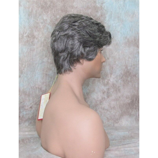 JAY | Charcoal Gray Short Thick Full Men's Wig Wigs 