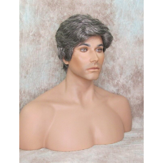 JAY | Charcoal Gray Short Thick Full Men's Wig Wigs 