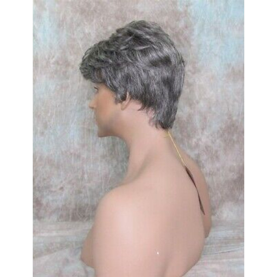 JAY | Charcoal Gray Short Thick Full Men's Wig Wigs 
