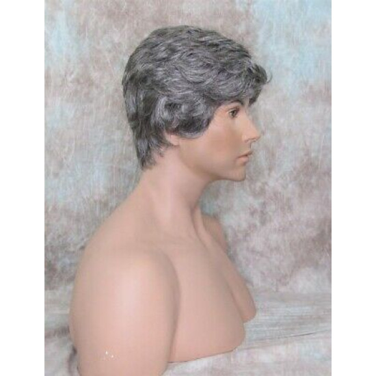 JAY | Charcoal Gray Short Thick Full Men's Wig Wigs 