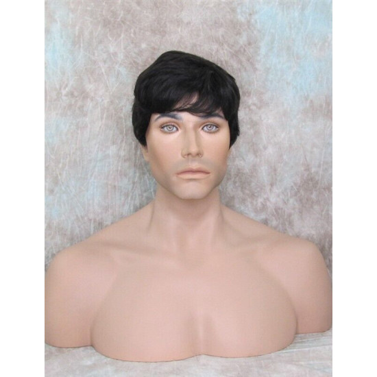 JAY HH | Natural Black 100% Human Hair Men's Wigs Layered 