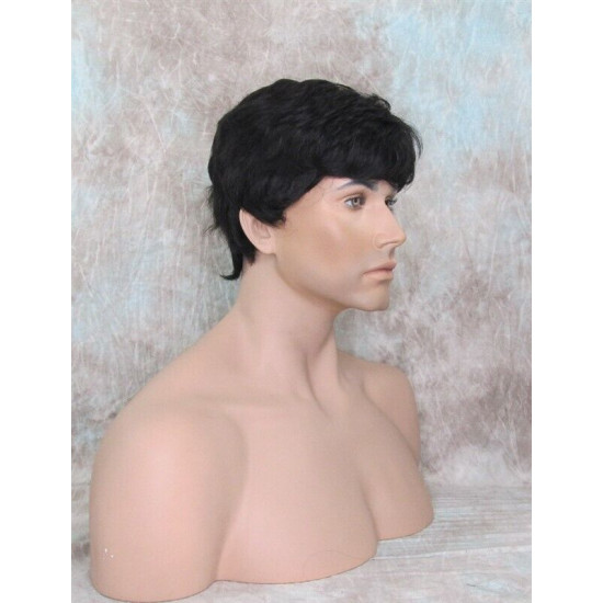 JAY HH | Natural Black 100% Human Hair Men's Wigs Layered 