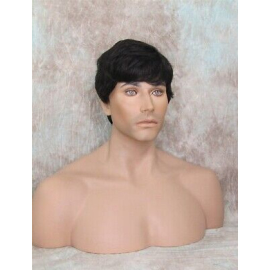 JAY HH | Natural Black 100% Human Hair Men's Wigs Layered 