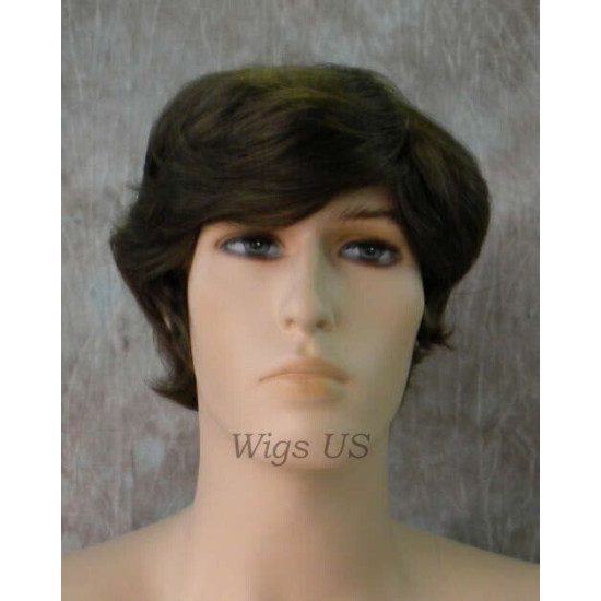 STAR | New Look Medium Brown Mens Wig Short Straight Layers Style 