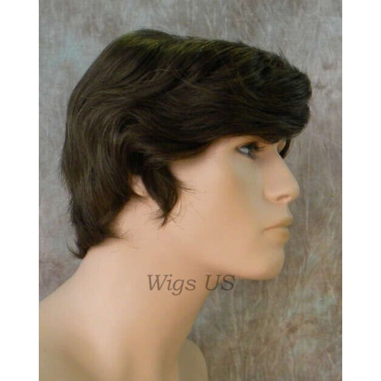 STAR | New Look Medium Brown Mens Wig Short Straight Layers Style 