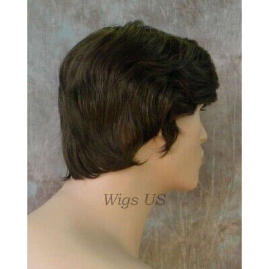STAR | New Look Medium Brown Mens Wig Short Straight Layers Style 