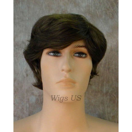 STAR | New Look Medium Brown Mens Wig Short Straight Layers Style 