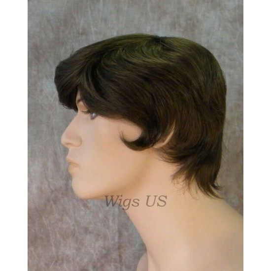 STAR | New Look Medium Brown Mens Wig Short Straight Layers Style 