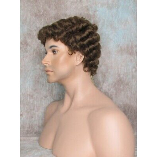 JUSTIN | Golden Brown Short Tight Curls Men's Wigs 