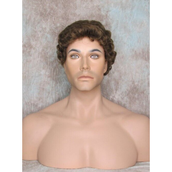 JUSTIN | Golden Brown Short Tight Curls Men's Wigs 