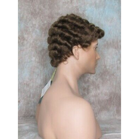 JUSTIN | Golden Brown Short Tight Curls Men's Wigs 