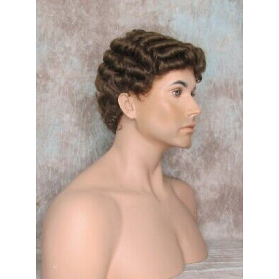 JUSTIN | Golden Brown Short Tight Curls Men's Wigs 