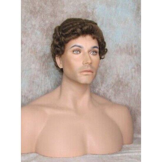JUSTIN | Golden Brown Short Tight Curls Men's Wigs 
