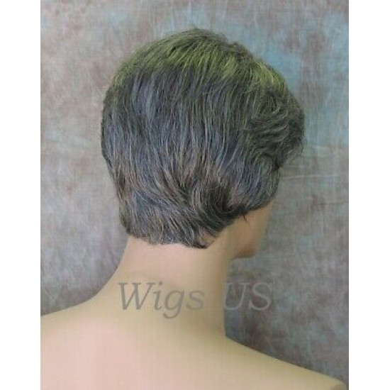 CHARLES | Dark Gray Short Layered Men's Wig Simulated Side Part Man 