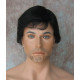EDWARD | New Look Jet Black Mens Wig Short Layers Left Side Skin Part 