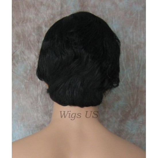 EDWARD | New Look Jet Black Mens Wig Short Layers Left Side Skin Part 
