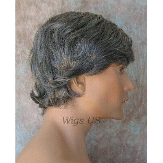 STAR | New Look Steel Gray Mens Wig Short Straight Layers Style 