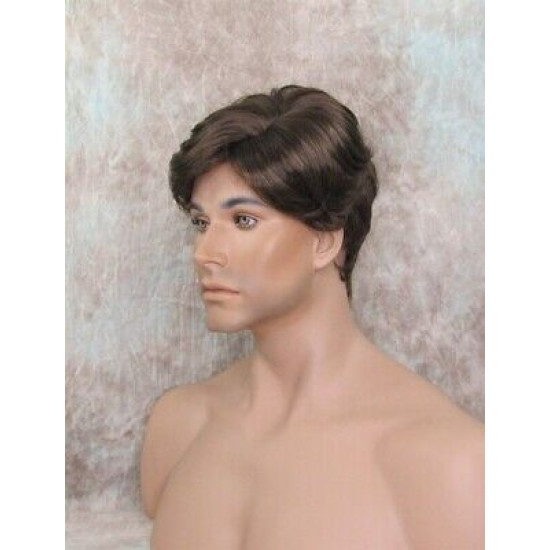 FRANK | Chestnut Brown Short Thick Wavy Full Men's Wig 