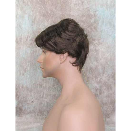 FRANK | Chestnut Brown Short Thick Wavy Full Men's Wig 