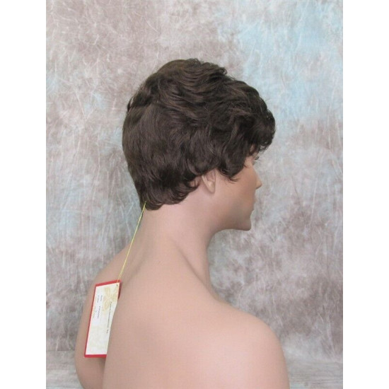 FRANK | Chestnut Brown Short Thick Wavy Full Men's Wig 