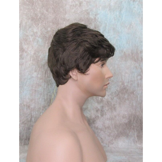 FRANK | Chestnut Brown Short Thick Wavy Full Men's Wig 