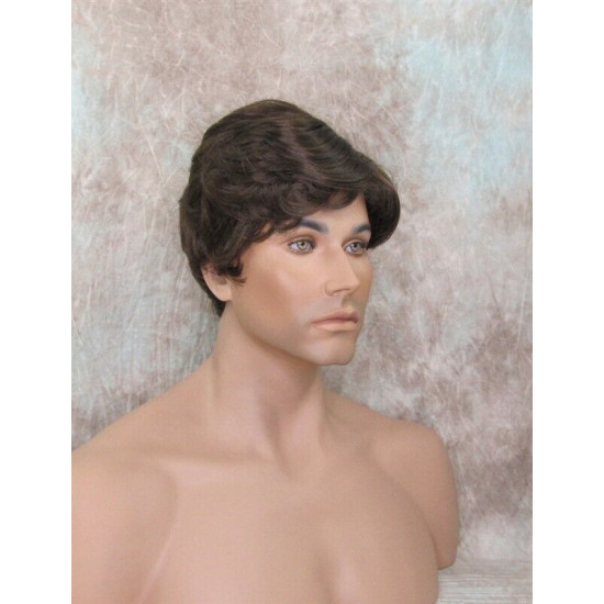 FRANK | Chestnut Brown Short Thick Wavy Full Men's Wig 