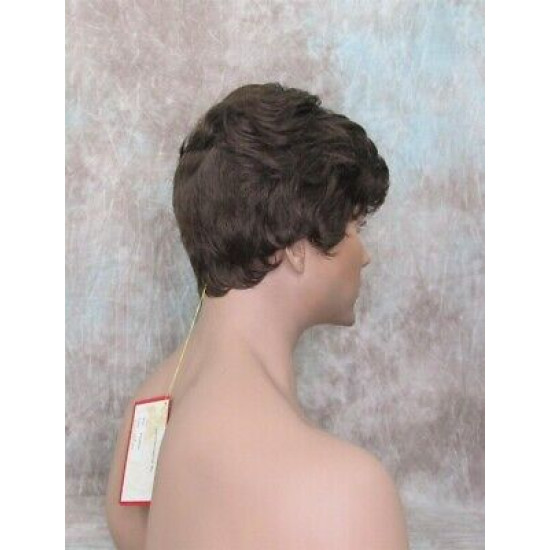 FRANK | Chestnut Brown Short Thick Wavy Full Men's Wig 