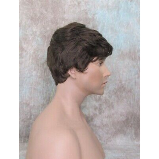 FRANK | Chestnut Brown Short Thick Wavy Full Men's Wig 