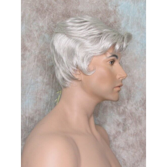 CHARLES | Little Gray Short Layered Men's Wig Simulated Side Part Man 