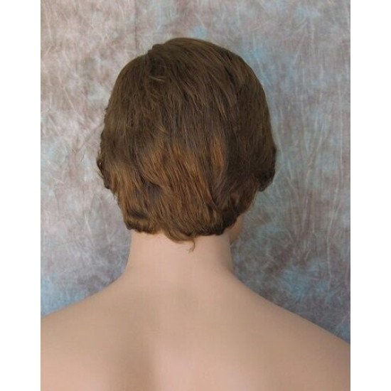 EDWARD | New Look Golden Brown Mens Wig Short Layered Style Left Side Part 