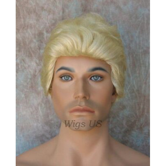 GREGORY | Light Blonde Gentle Wave Men's Wig Longer Top Full Hairpiece 