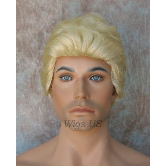 GREGORY | Light Blonde Gentle Wave Men's Wig Longer Top Full Hairpiece 
