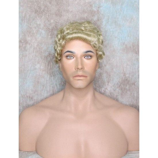 JUSTIN | Champagne Blonde Men's Wig Short Tight Curls "Will Ferrell Style"
