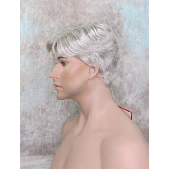 FRANK | Medium Gray Men's Wig Thick Wavy Full Mens Style 