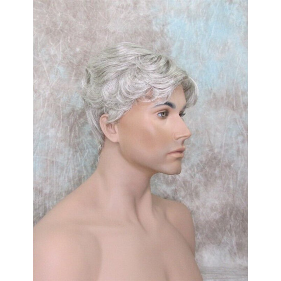 FRANK | Medium Gray Men's Wig Thick Wavy Full Mens Style 