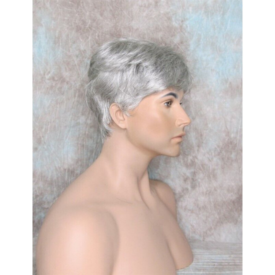 MARK | Dark Gray Men's Wig Trendy Wispy Layered Bangs 