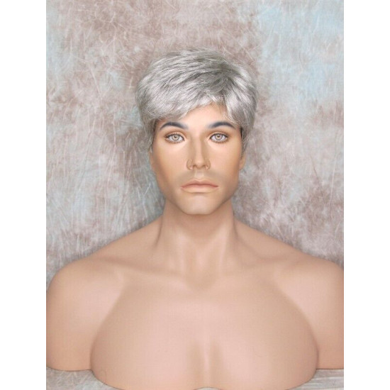 MARK | Dark Gray Men's Wig Trendy Wispy Layered Bangs 