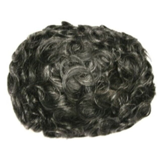 JEFF HH | Dark Gray Men's Toupee Waves 6.25" X 9" Wavy Monofilament