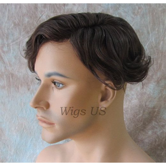 TP-HH | Charcoal Gray 100% Human Hair Men's Toupee Monofilament Base 6" X 8.75" 