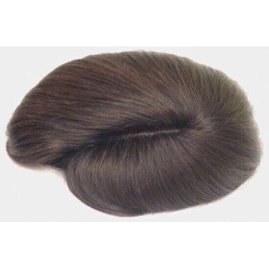 TP-HH | Charcoal Gray 100% Human Hair Men's Toupee Monofilament Base 6" X 8.75" 