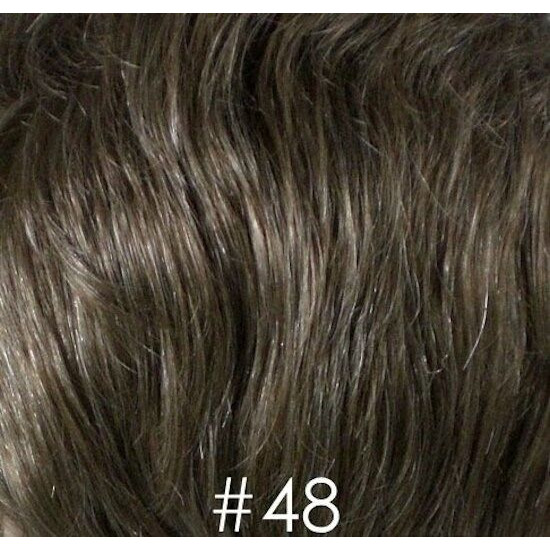 TP-010 | Med Brown 50% Gray Men Toupee 6.5" X 8.5" Monofilament Hand Tied Base 