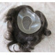 TP-010 | Med Brown 50% Gray Men Toupee 6.5" X 8.5" Monofilament Hand Tied Base 