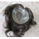 TP-010 | Med Brown 50% Gray Men Toupee 6.5" X 8.5" Monofilament Hand Tied Base 