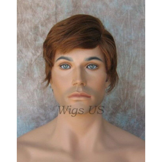 ALEX | Short Mens Layers Wig COLOR CHOICE Left Skin Part 