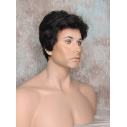 GREGORY | Natural Black Gentle Wave Men's Wig Longer Top Full Hairpiece 