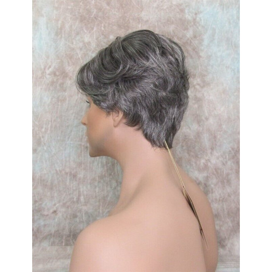 FRANK | Charcoal Gray Men's Wig Thick Wavy Full Mens Style 