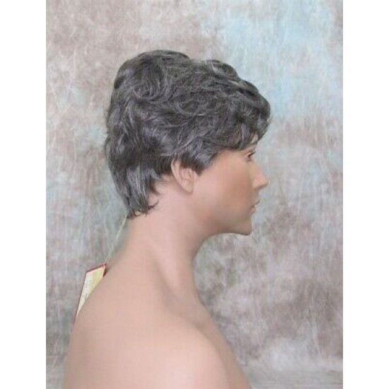 FRANK | Charcoal Gray Men's Wig Thick Wavy Full Mens Style 