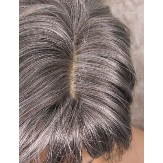 FRANK | Charcoal Gray Men's Wig Thick Wavy Full Mens Style 